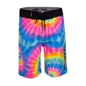 Hurley Boys Board Shorts Bright tie dye print swim trunks